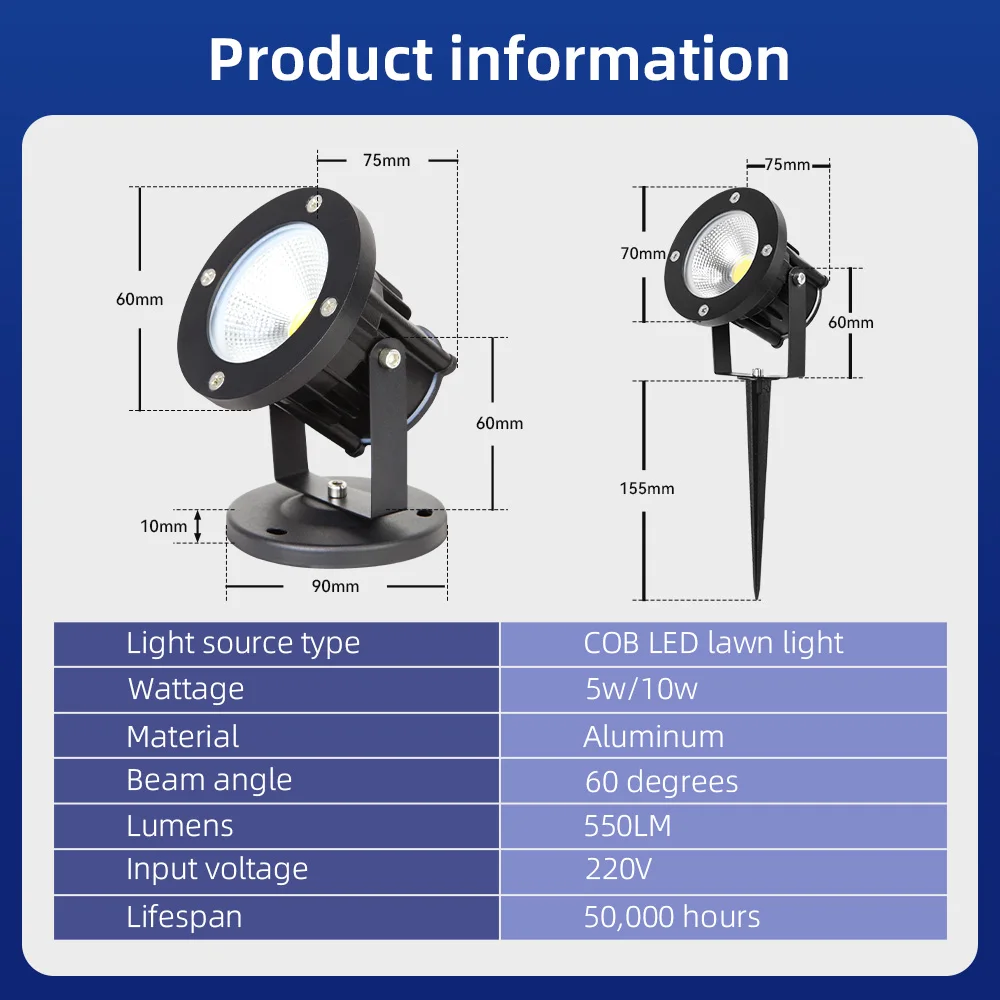 Garden LED Lawn Lamp IP65 Waterproof Outdoor Lamps 5W/10W LED Garden Lights For Outside Yard Decoration Outdoor Led Lighting
