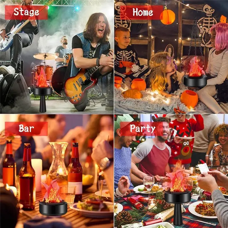 VEHO-Portable USB Rechargeable 3D Fake Fire Electric Light, Fake Campfire, Electric Flame Lamp