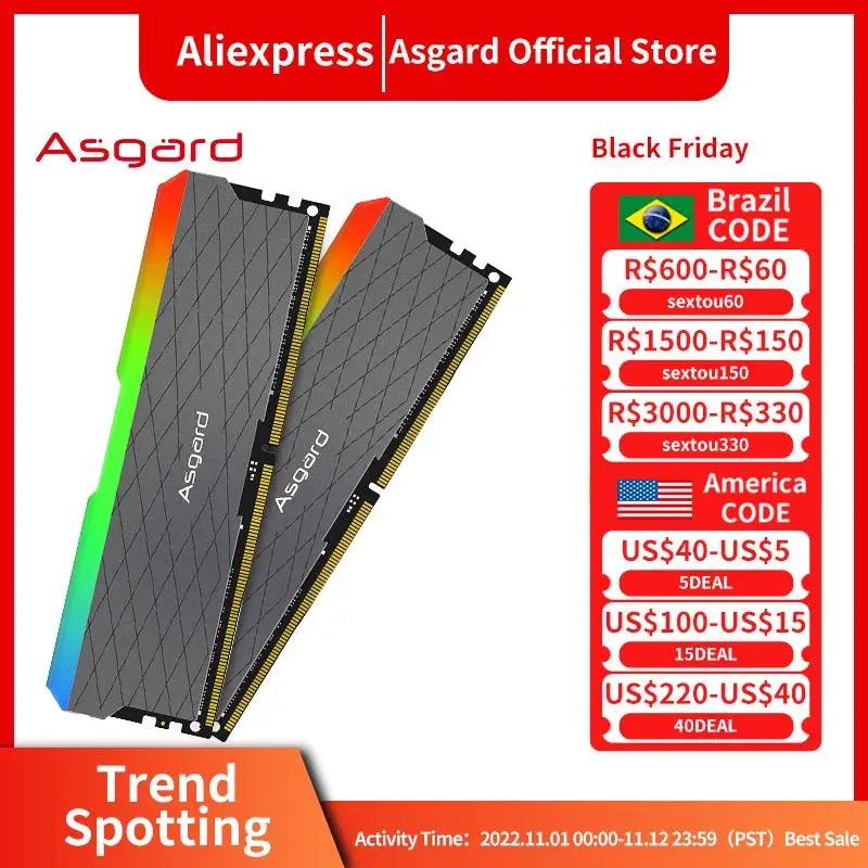 Asgard-Mémoire RAM RVB DDR4 série W2, 8 Go x 2, 16 Go x 2, 3200MHz, PC4-25600 1.35V, double canal, superbe, 233