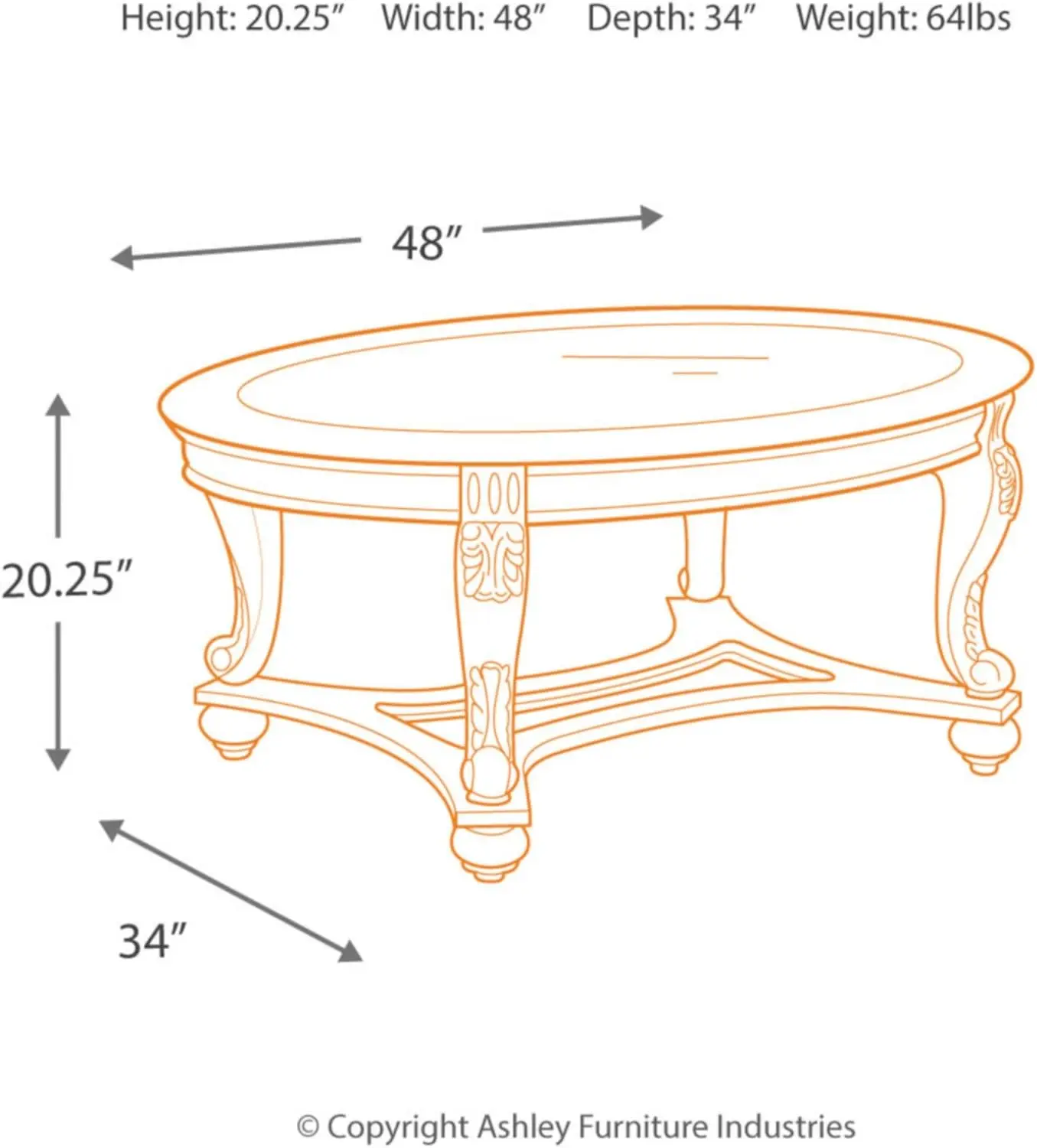 Norcastle vintage oválné káva stůl s zkosenà­ sklo nejvyšší & scrollwork nohama temný hnědá sturdy a odolný