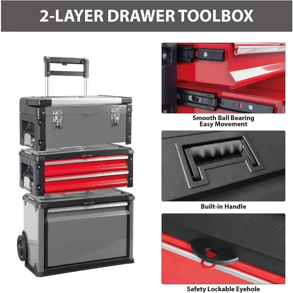 

A For TRJF-C305ABD Torin Garage Workshop Organizer: Portable Steel and Plastic Stackable Rolling Upright Trolley Tool Box