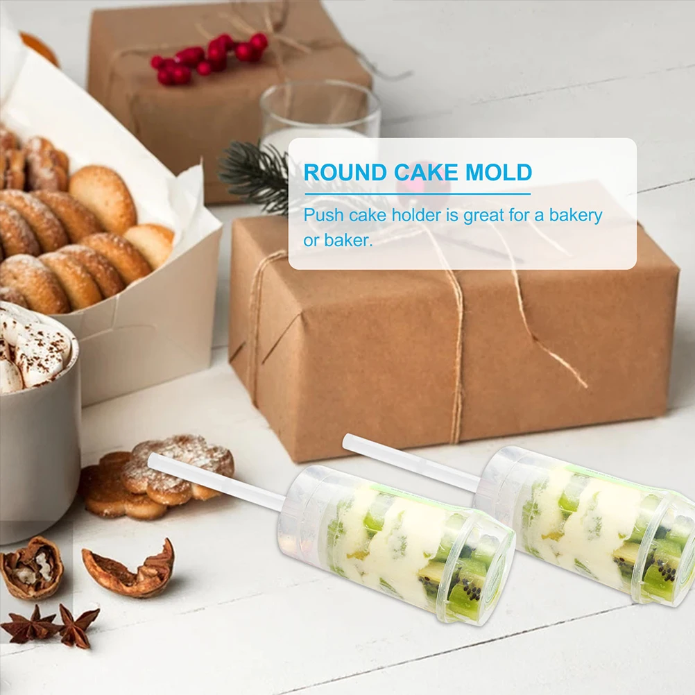 

40pcs Containers Cake Cup Food Safe PP Mini Cupcake Push Cake Containers Molds Barrel Cylinder Dessert Shooter Reusable