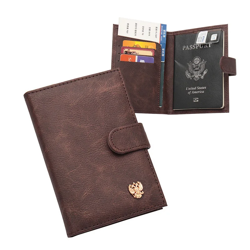 Russia Passport Case PU Leather Passport Covers Wallet for Travel Documents Card Organizer Holder Men Women обложка на паспорт