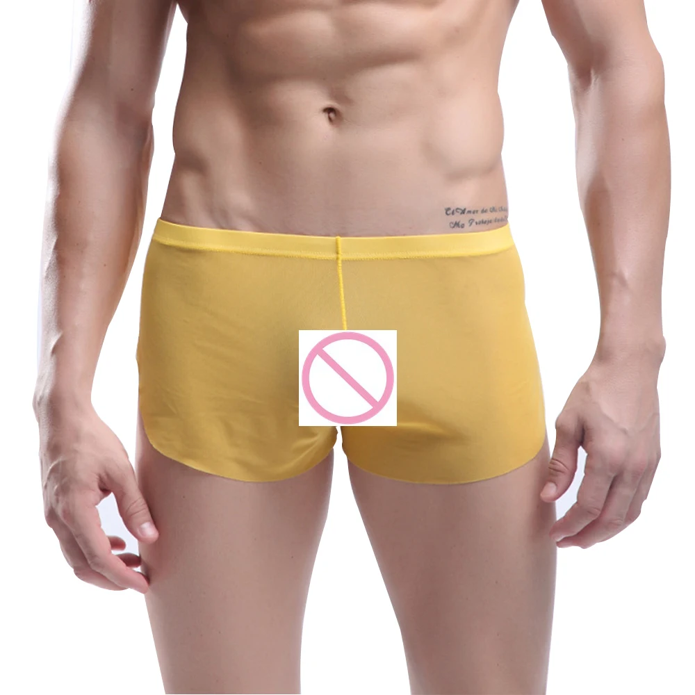 Sexy Men Underwear Summer Style Man Slip See Through Shorts Gay Mesh Boxers Breathable Ultra-thin Sleep Pant Transparent Panties