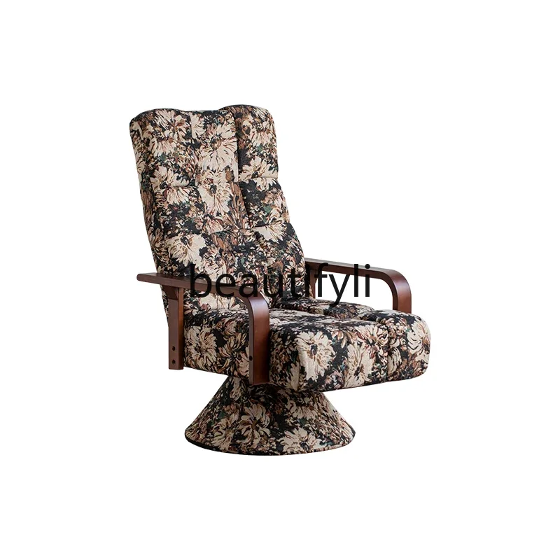 

Italian medieval style living room single advanced rotating sofa chair light luxury high sense foldable leisure chair H