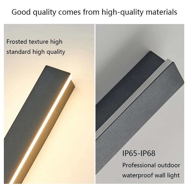 IP65 Waterproof Long LED Wall Lamp 110V 220V Outdoor Garden Villa Porch Indoor Decor Lighting Exterior Wall Sconce