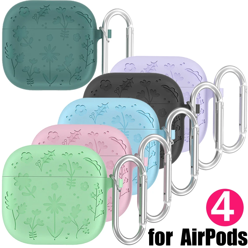 

Earphone Case for Apple AirPods 4 Bluetooth Earphones Silicone Cover Waterproof Protector Case with Keychain for AirPods 4th