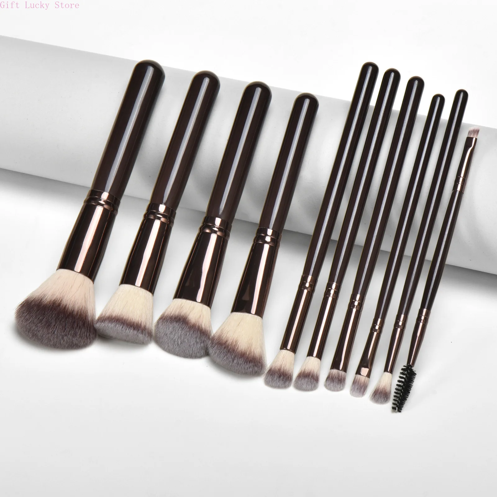10pcs Brushes Set Complete Set of Foundation Loose Powder Blush Concealer Eye Shadow Professional Set Makeup Tools