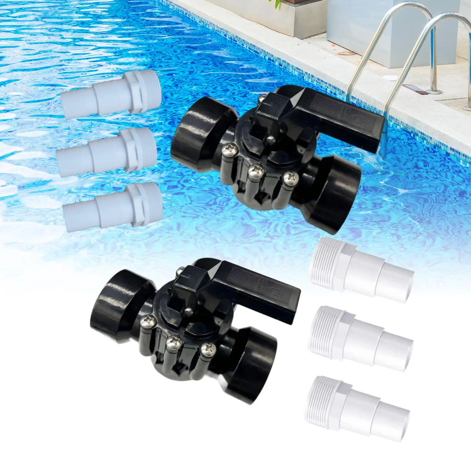 3 Ways Diverter Valve Sturdy Swimming Pool Diverter Valve for Pools and Spas