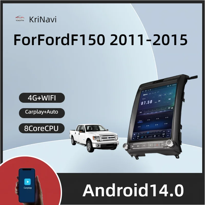 

Car Radio For Ford F150 2012-2016 Car Play Android14 Auto Automotive Multimedia Tesla Style Bluetooth 4G WIFI GPS Navigation