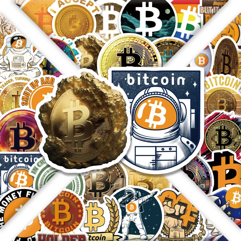 54PCS 비트코인 ​​가상 통화 BTC 만화 스티커 크리 에이 티브 낙서 장식 냉장고 스크랩북 일기 종이 팔레트 상자