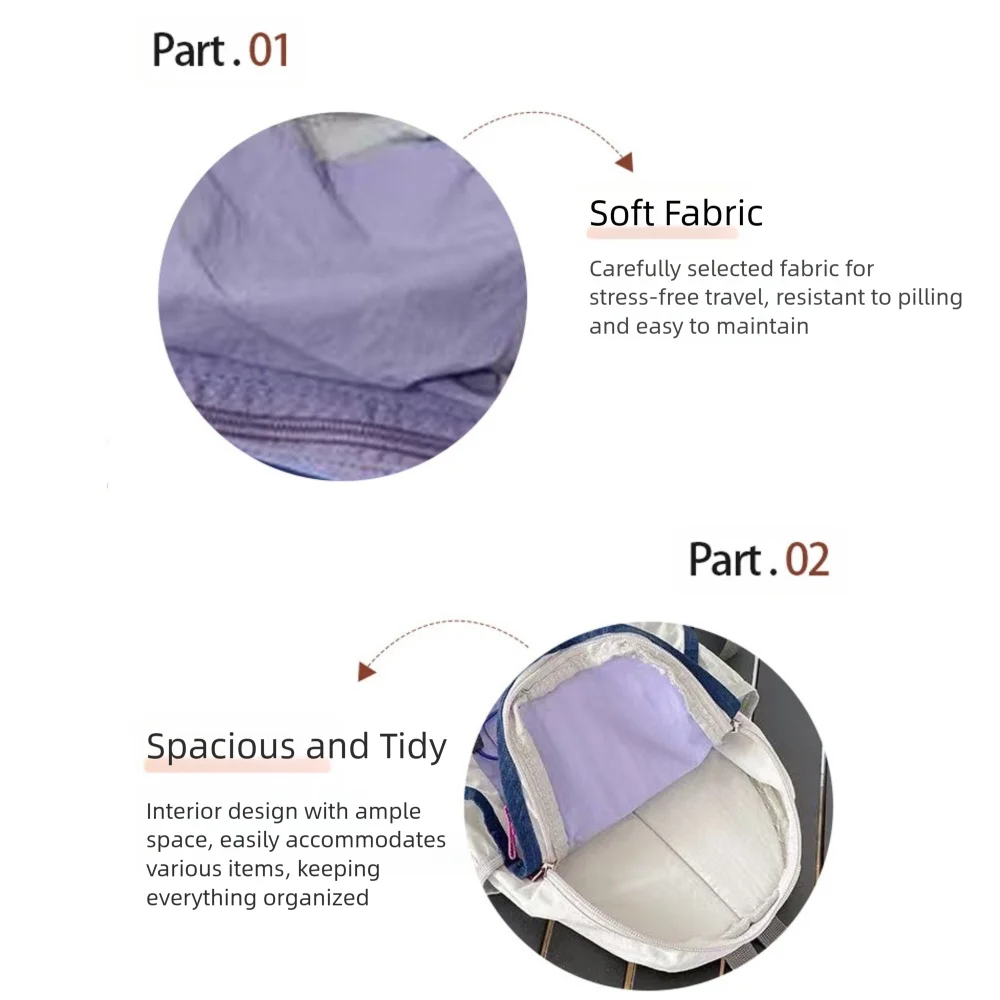 Fashion Lightweight Mini Backpack Portable Large Capacity Shoulder Bag Multifunctional School Bag Travel