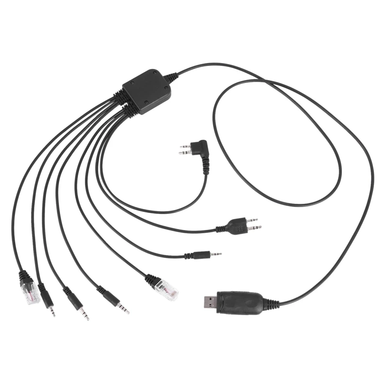 8 em 1 cabo de programação usb, compatível para walkie talkie, motorola, kenwood, icom, baofeng, tyt, rádio qyt