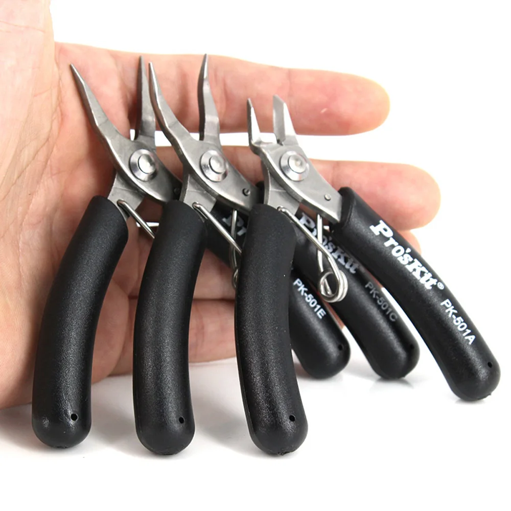 Pro\'sKit 1PK-501A/C/E AISI420J2 Stainless Steel Plier Precision Multiherramienta Portable Pliers Tools Needle-Nose Mini Pliers