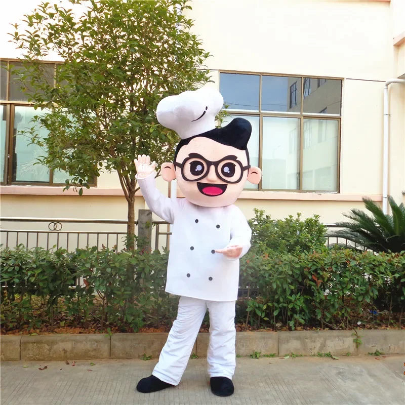 Cook Chef Baker Mascot Costume Adult Cartoon Character Outfit Suit Supermarket Ceremonial Event Can Add Logo