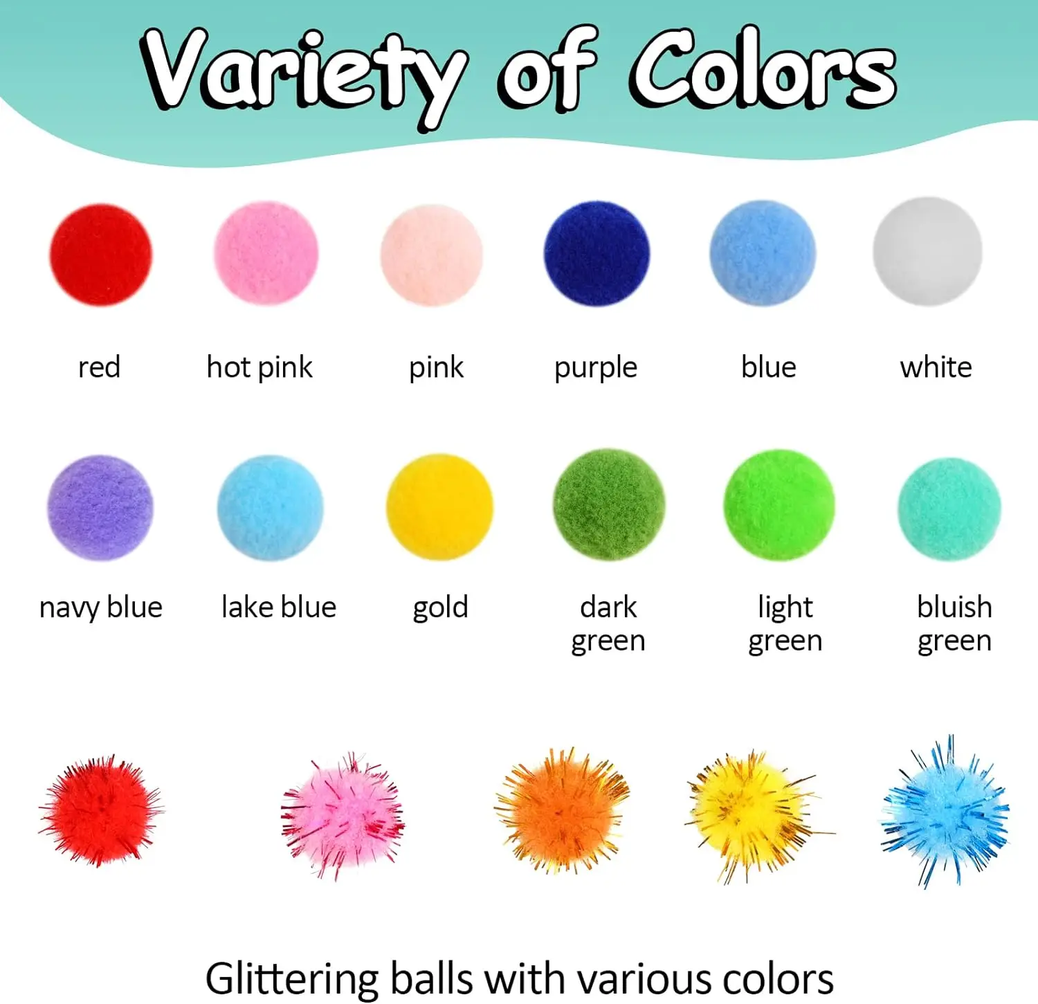 قطع بوم بومس، متعددة الألوان من بوم بومس للفنون والحرف اليدوية، كرات بوم بومس الناعمة والرقيقة، مقاسات متنوعة، للفنون والحرف اليدوية #3