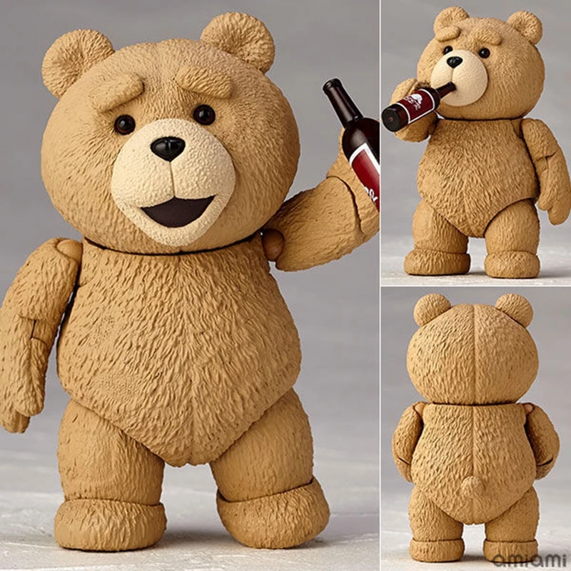 

9cm Movie TED2 Teddy Bear Action Figure Anime Character Yamaguchi Revoltech No.006 Figure Gk Movie Model Doll Toy Gift Color box