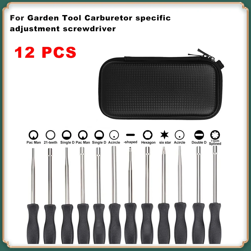 

12PCS Carburetor Adjustment Tool Set for Chainsaw, Lawn Mower and Garden Equipment Repair