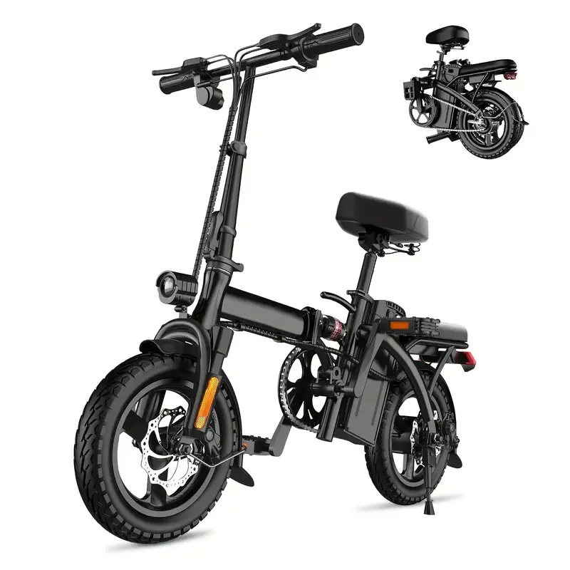 

14" Electric Mountain Folding E Bike For Adults, 48V 10.3AH Battery Electric Motorcycle Foldable, 400W Peak Motor 19.7 MPH 19.7MILES Electric Ebike, Gears Electric Dirt Bike For Adults, Cheap Adults Electric Mountain Folding Bicycle ﻿