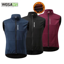 WOSAWE Cycling Vest Thermal Winter Bike Gilet Windproof Keep Warm Autumn Cycling Jacket Sleeveless No Pockets for Men Women