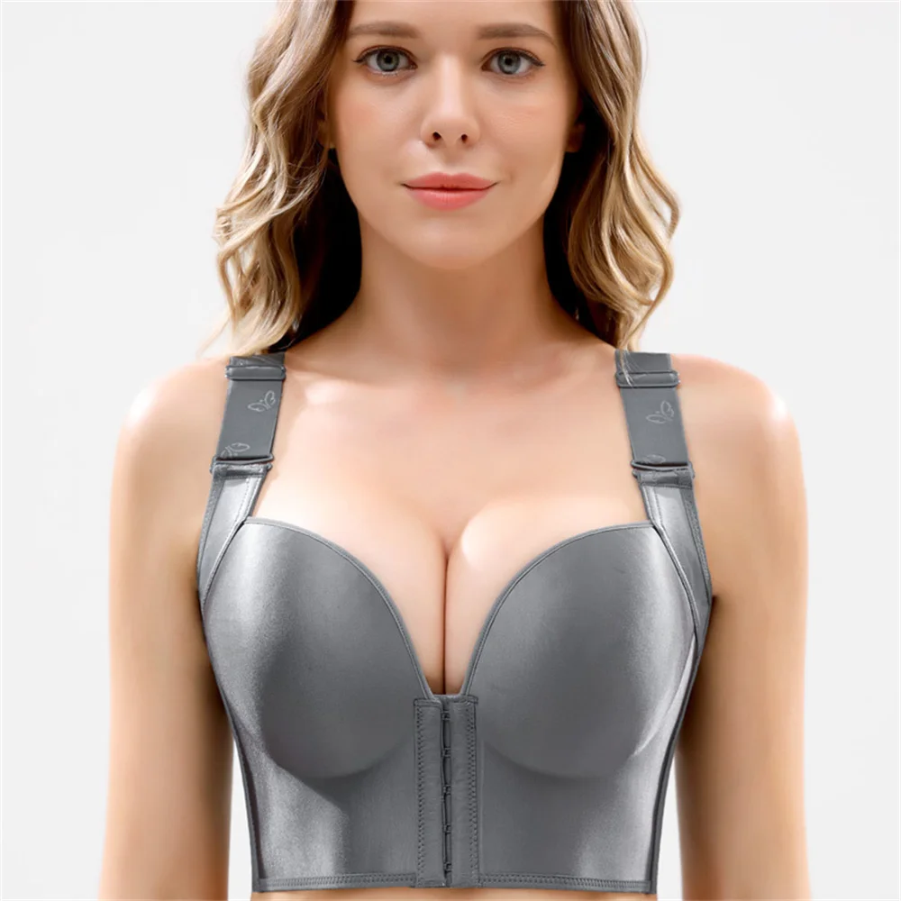 Frauen tiefe Tasse plus Größe BH Push-up-BHs für Frauen plus Größe verstecken integriert volle Rücken deckung Dessous Rücken Fett Shaper BH