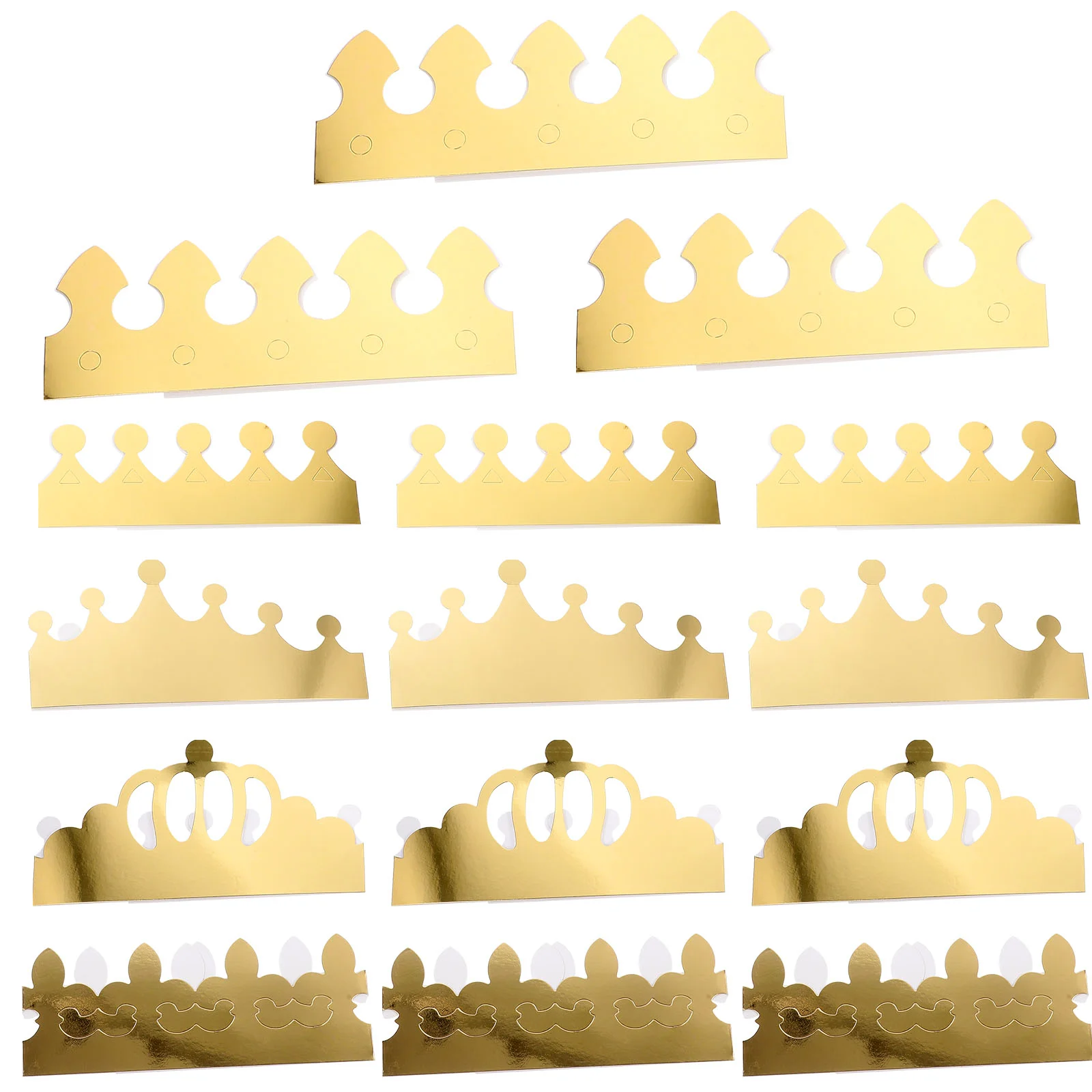 15 Pcs Gold Card Crown Paper Hat Queen Foldable Party Classroom Crowns Birthday Toy