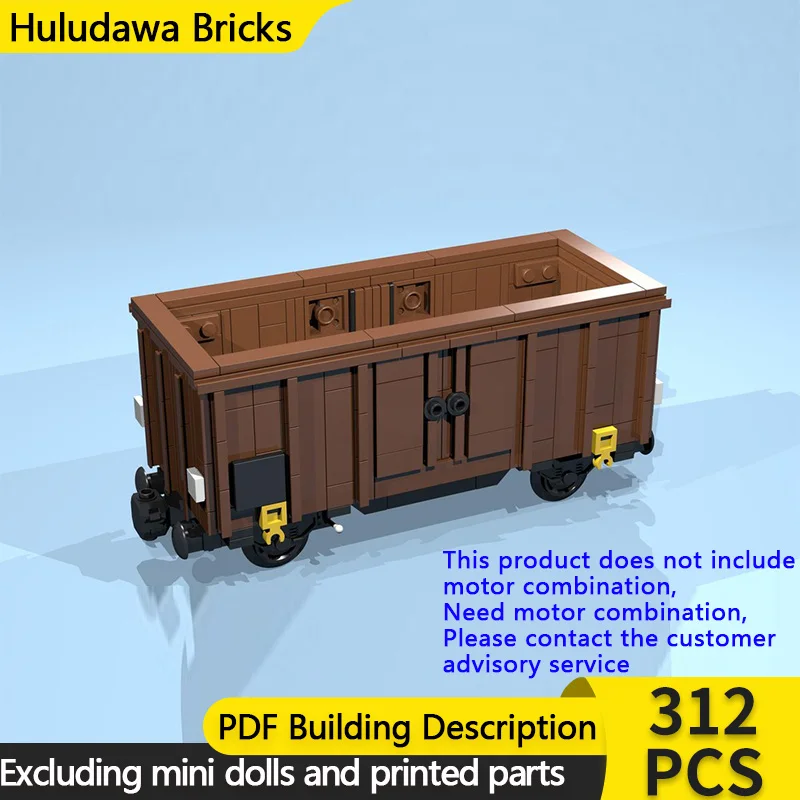 

City Car Model MOC Building Bricks 4-Wheel Brown Open Wagon Modular Technology Children Holiday Gifts Assemble Toys Suit