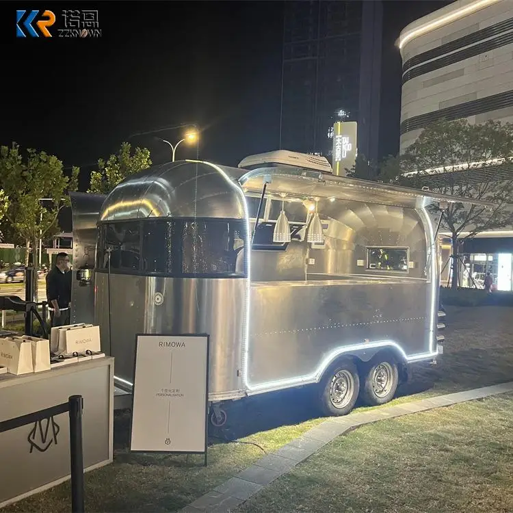 Hot Dog Pizza BBQ Ice Cream Cart Concession Food Trailer Mobile Bar Airstream Food Truck With Full Kitchen Restaurant Equipment