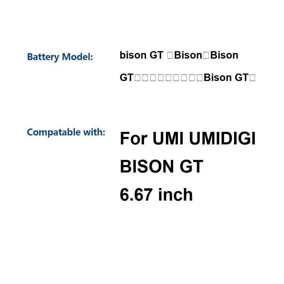 

High Performance Mobile Phone Battery Long-Lasting For Umidigi Umi Bison GT 6.67 Inch 5150Mah