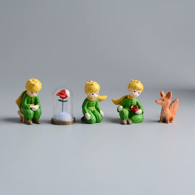 Cute Cartoon Little Prince Fox Decoration Glass Rose Home Decoration Accessories Room Desktop Crafts Ornaments Valentines Gift