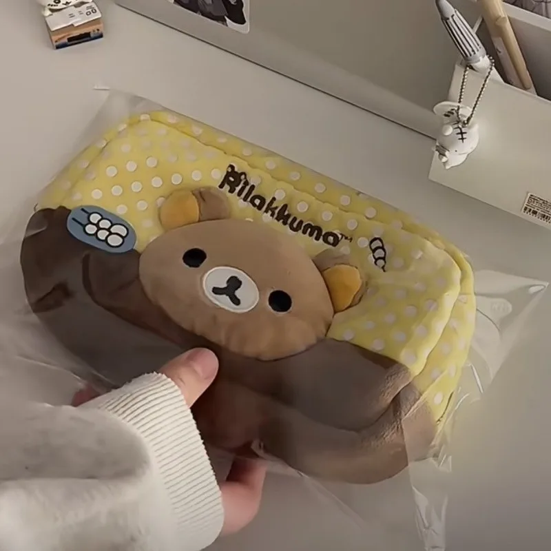 Rilakkumas Hot Big Head Pencil Case Cute Anime Japanese Style Stationery Organizer Cosmetic Storage Bag for School Office