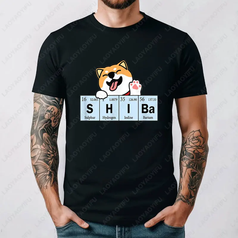 Periodic Table of Dogs Geeky Chemistry Tshirt Soft Cotton Blend Unisex Adult Graphic Top Humorous Science Nerds Summer Leisure
