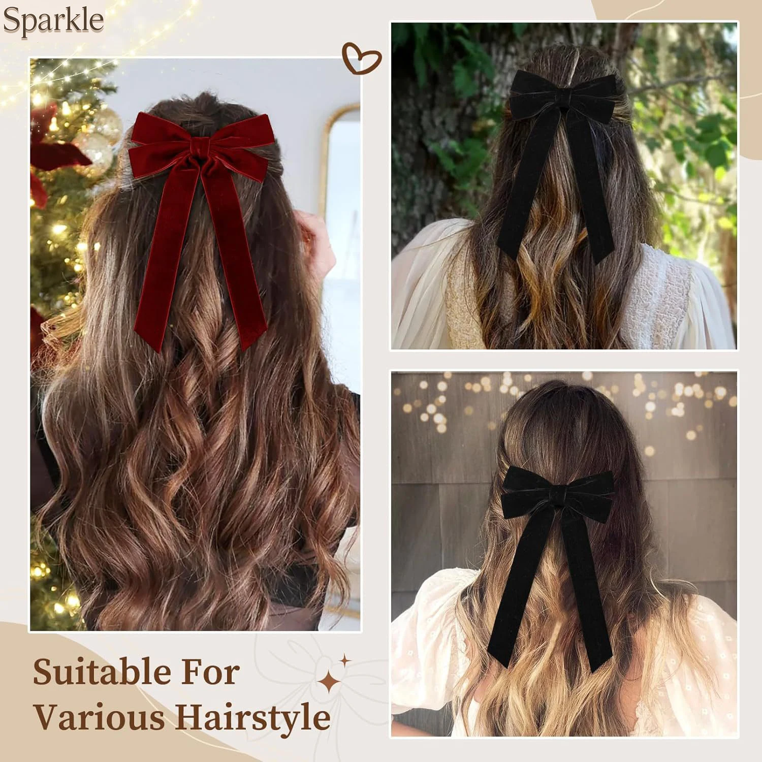 

2PCS 2026 Korea Elegant Long Ribbon Velvet Bow Hairpins Women Girls Hair Clips Barrettes Fashionable Hair Accessories Hairclip