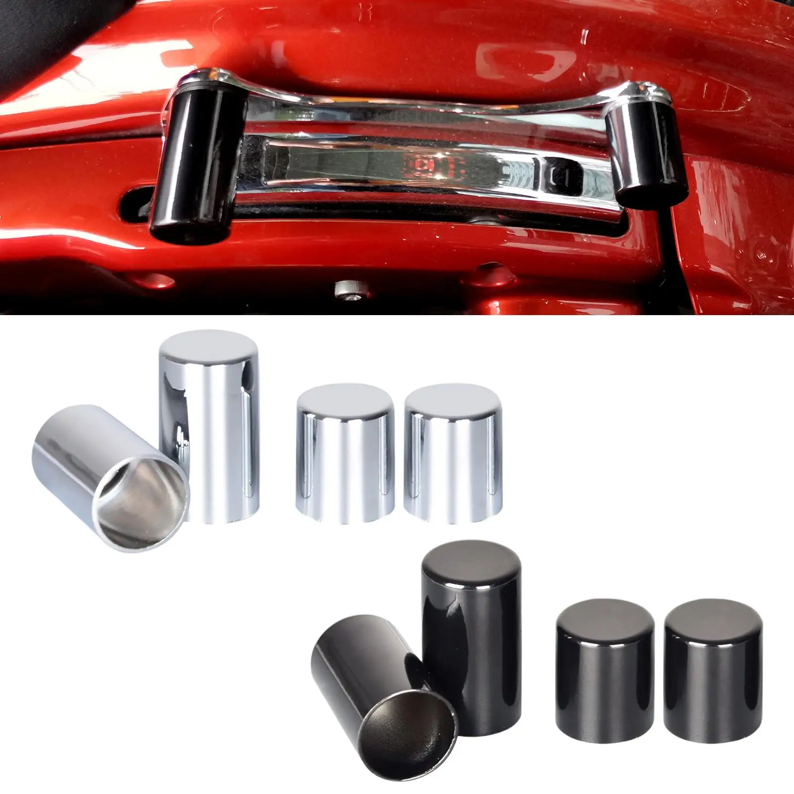 4 قطع من أغطية أجهزة الإرساء المصنوعة من الكروم تناسب Harley Street Glide #1