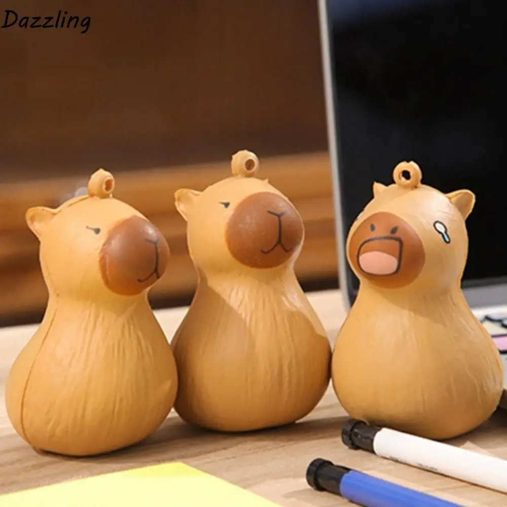 Keyring Capybara Squeeze Keychain Cartoon Soft Simulation Capybara Pinch