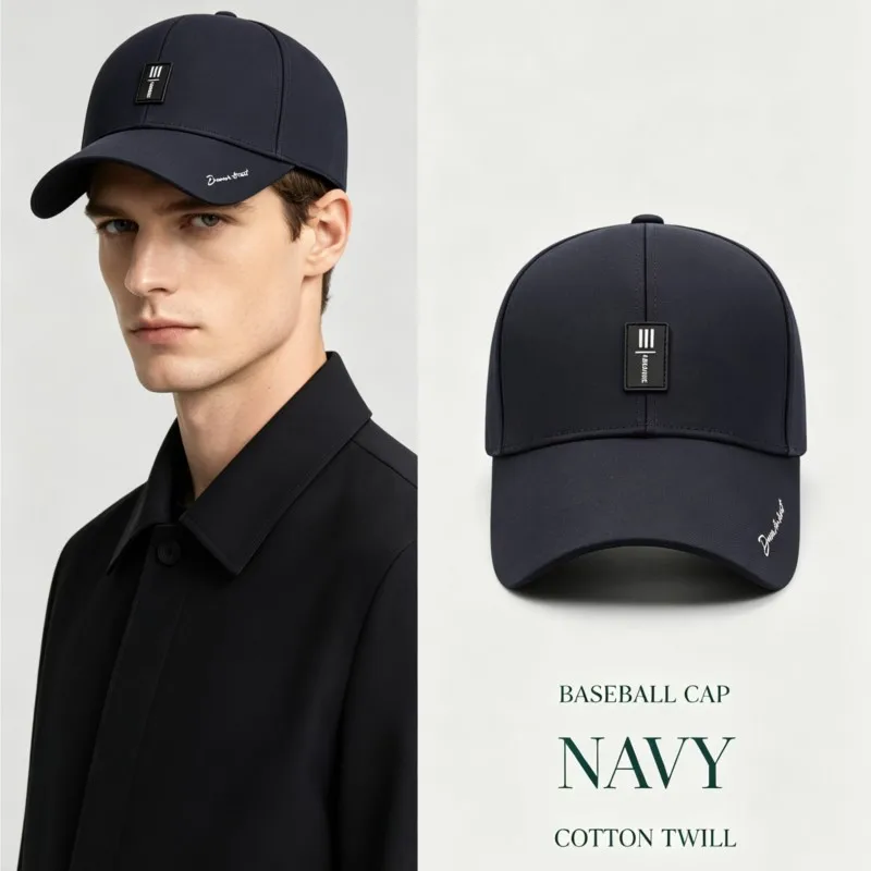 Men Simple Casual Baseball Cap Outdoor Sports Sun Hat Garment Fabric Breathable Peaked Hats Middle Aged Male Summer Daily Wear