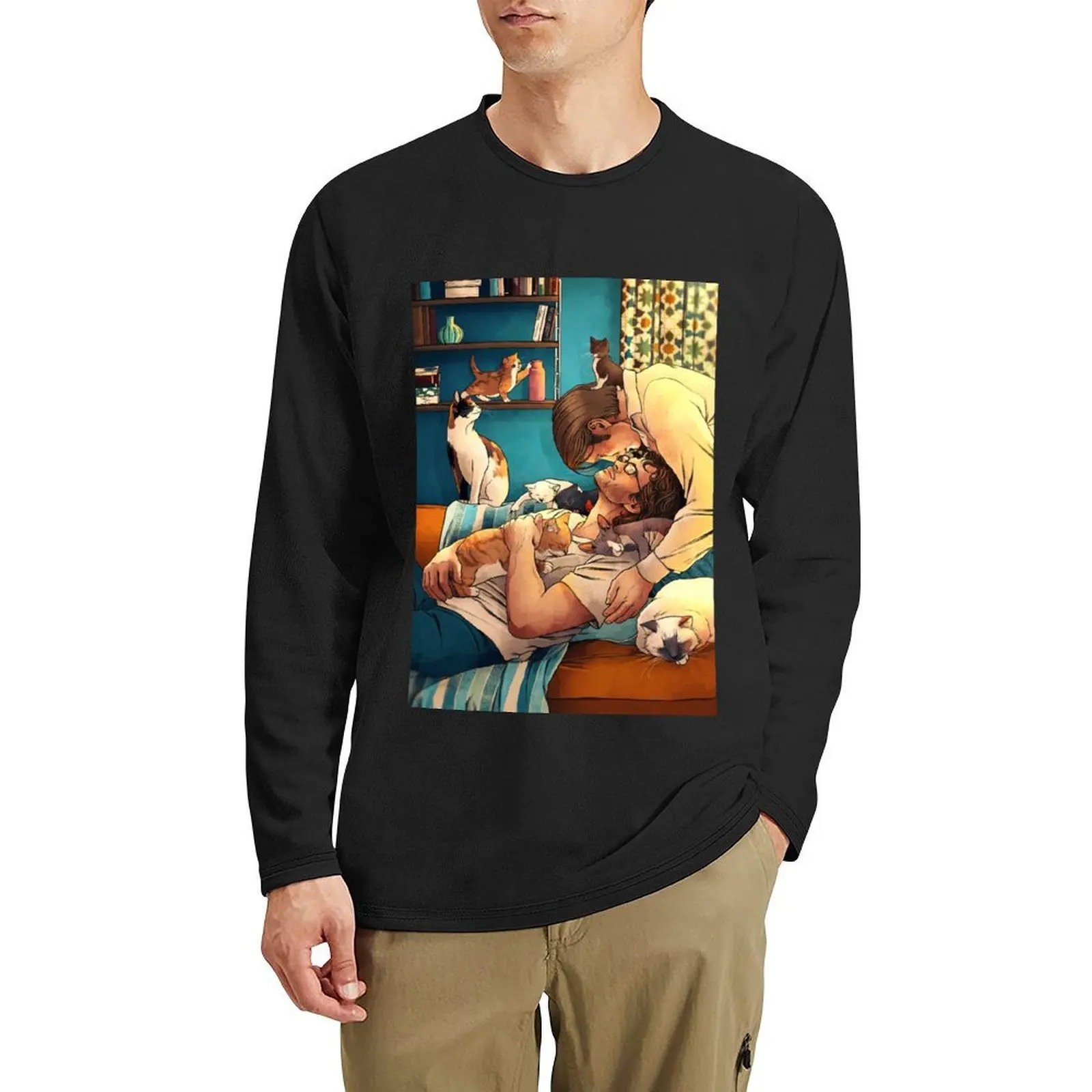 

Cat Dads Hannigram Long T-Shirt quick-drying t-shirt boys white t shirts custom t shirt shirts graphic tees men workout shirt