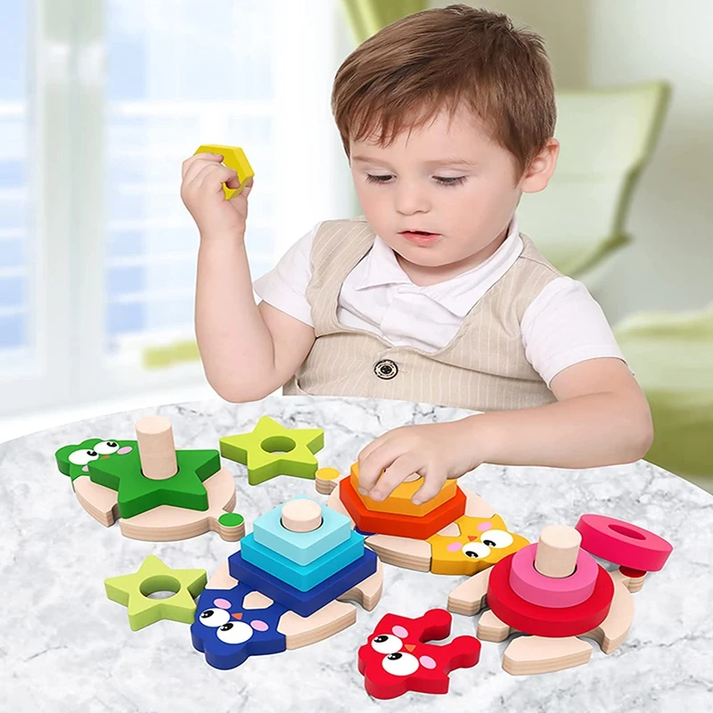 Jouets à empiler en bois pour filles et garçons, tri et empilage, apprentissage alth, meilleurs cadeaux