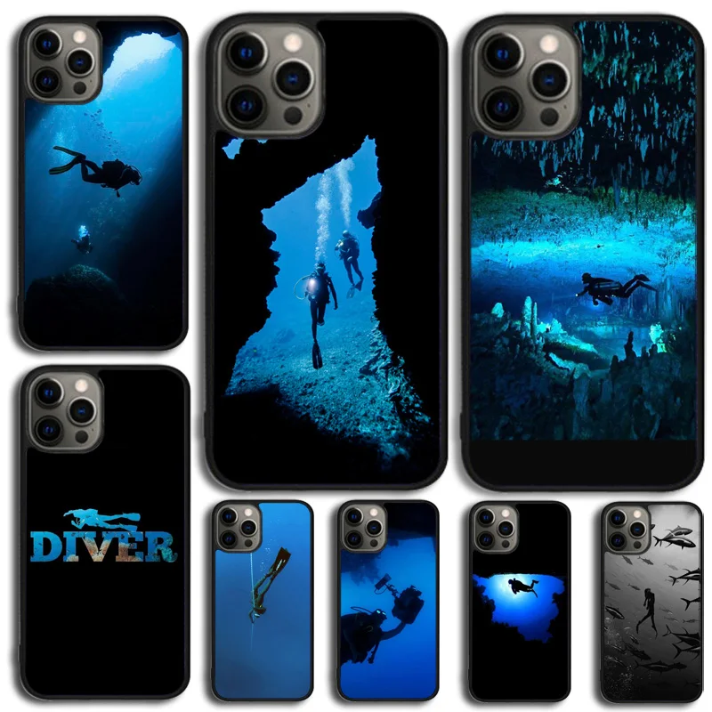Capa de telefone para mergulho, para iphone 17 air 14 15 16 13 12 max capa para apple iphone 17 air 11 pro max plus coque