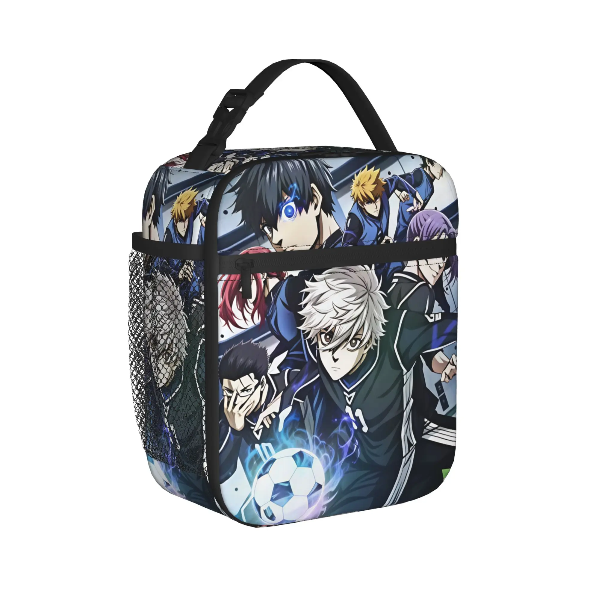 Anime Blue Locks Lunch Bag Japan Cartoon  Convenient Lunch Box Girls Travel Designer Cooler Bag Retro Oxford Thermal Lunch Bags