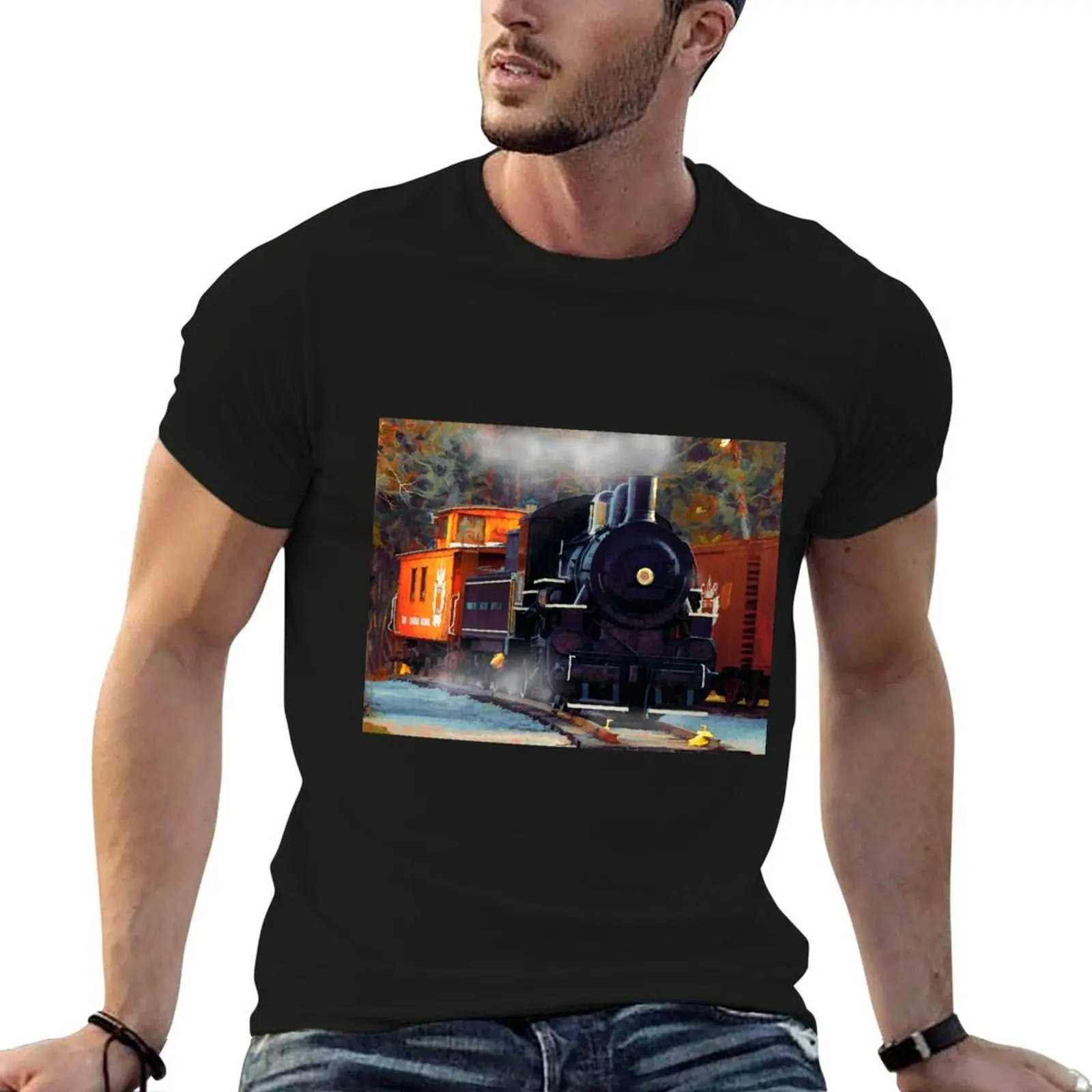 The Rail Yard - Steam Train T-Shirt funny costumes kawaii clothes men clothing