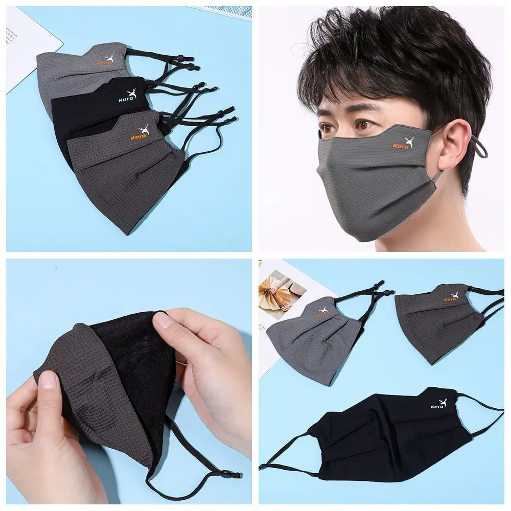 Nylon Face Cover Sun Protection Face Mask Reusable Washable UV Face Shield Breathable Solid Color Ice Silk Face Mask Outdoor