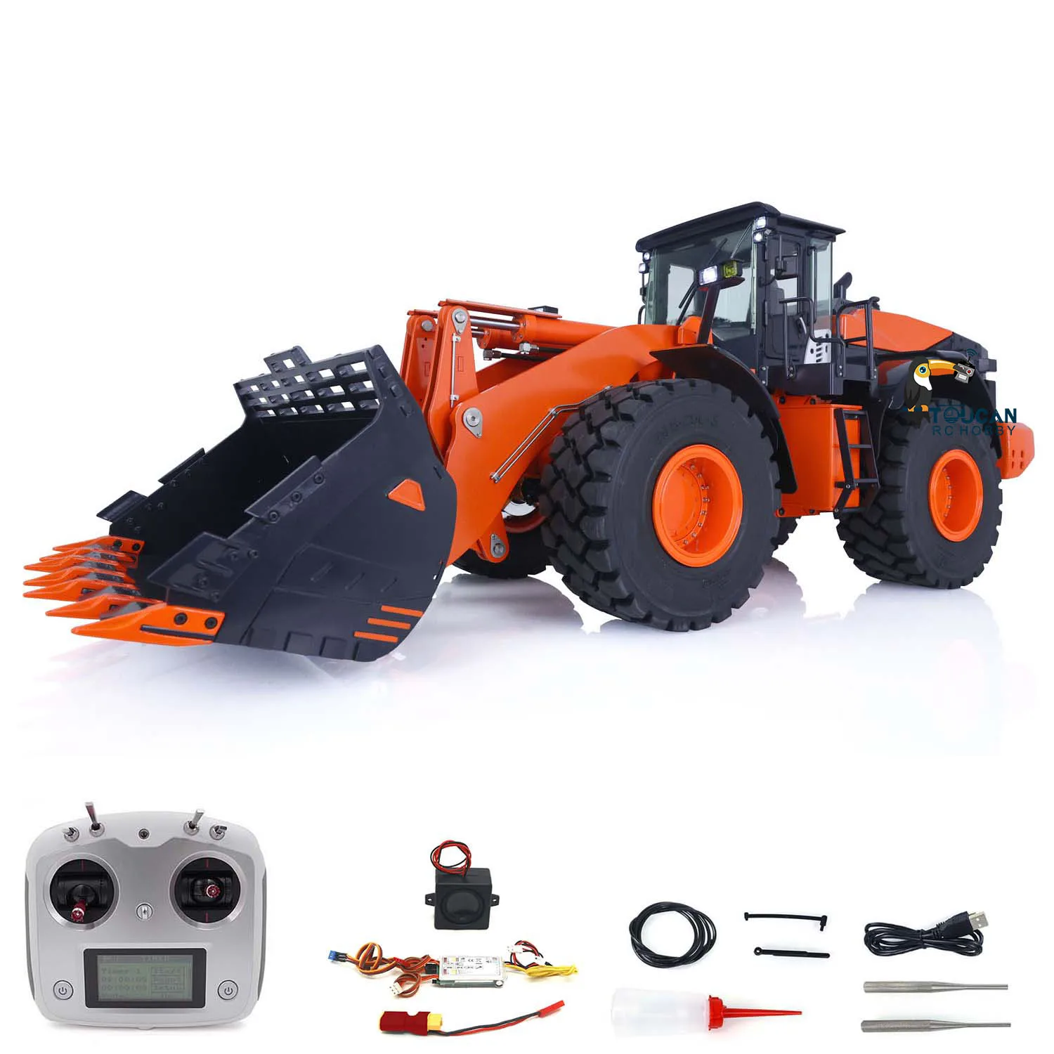 JDM 1/14 Hydraulic Metal RC Loader 198 ZW370 Electric Earth Mover Vehicles Model TOUCAN RC HOBBY Painted Sound Light Toy TH22618