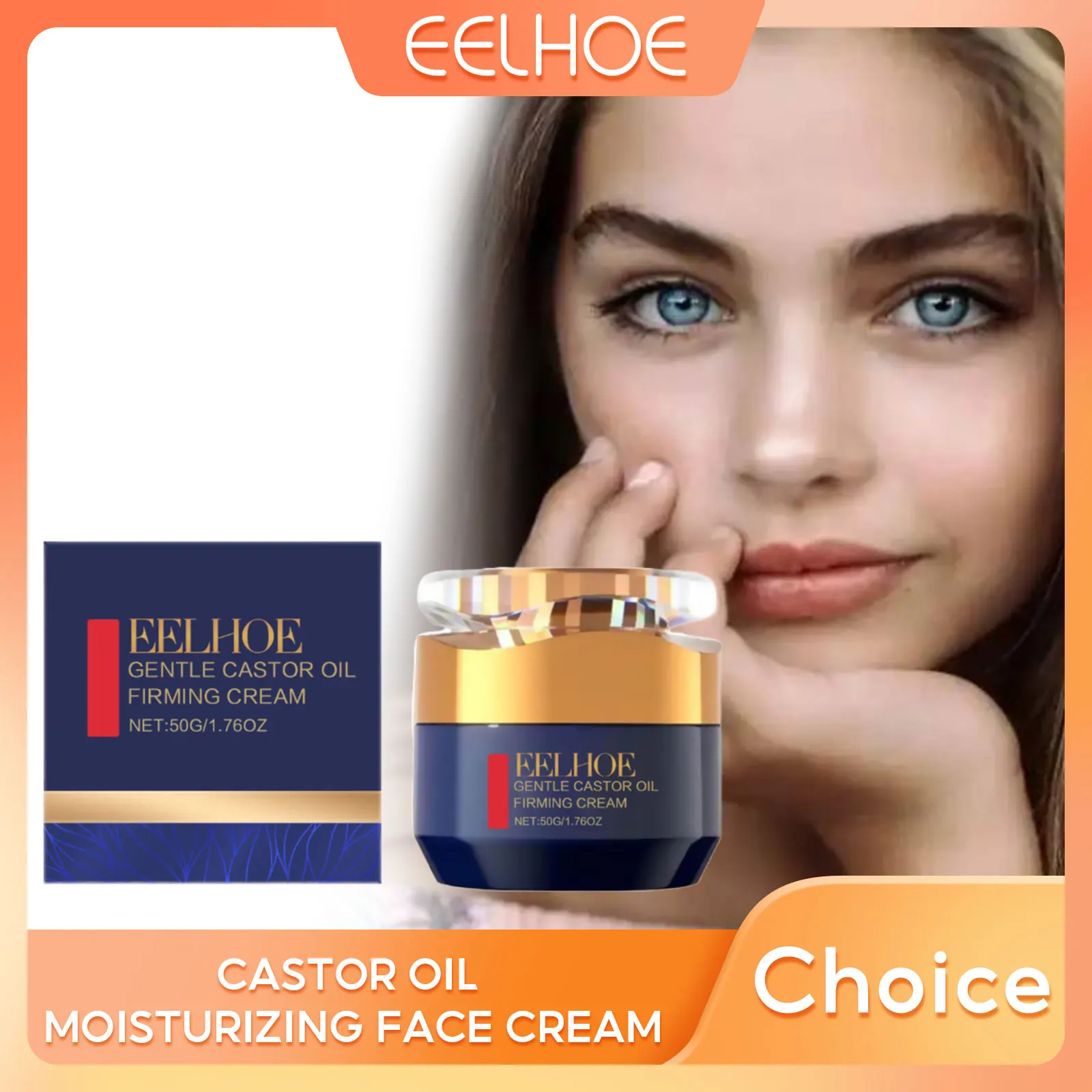 

EELHOE Castor Oil Cream Firming Body Cream Anti Sagging Wrinkle Removal Moisturizing Skin Lightening Cream for Face and Body 50g
