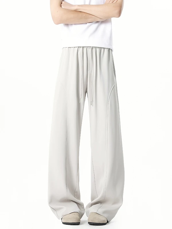 

Cleanfit American Sle Ice Silk Wide Leg Pants Men Summer Thin High-End Feeling Haome Drapey Long Trousers Casual Pants