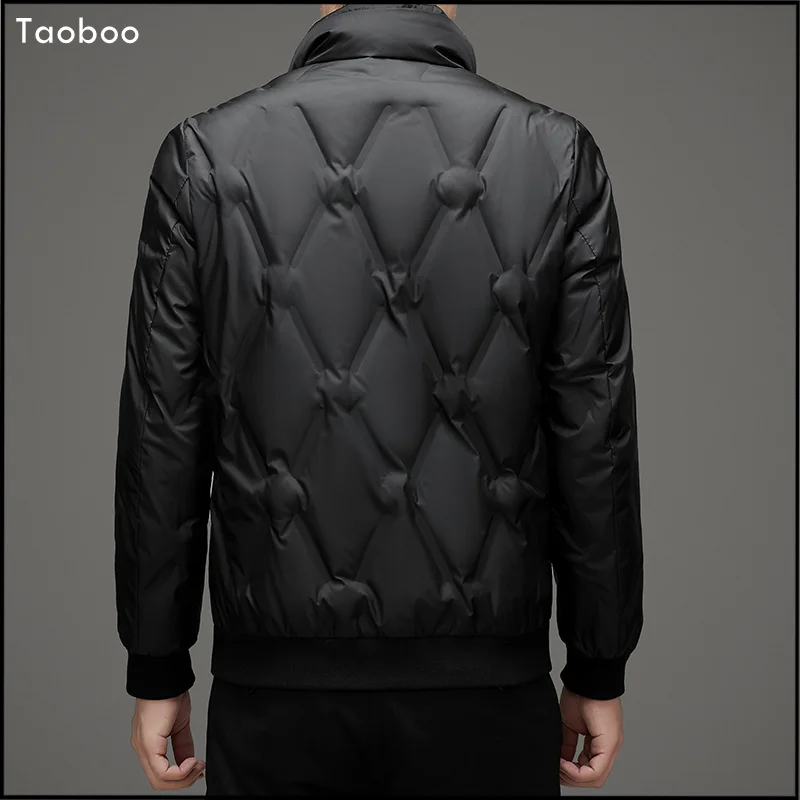 Taoboo Thickened Solid English Style Fashion Casual jackets for men 2024 New Designer Brand Lightweight White Duck Down Jacket