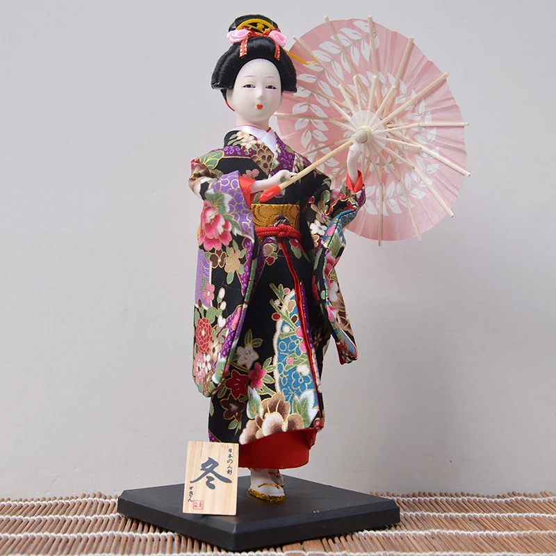 30cm Traditional Japanese Geisha Figurines Statues Japanese Kimonos Dolls Ornaments Home Restaurant Desktop Decoration Gifts