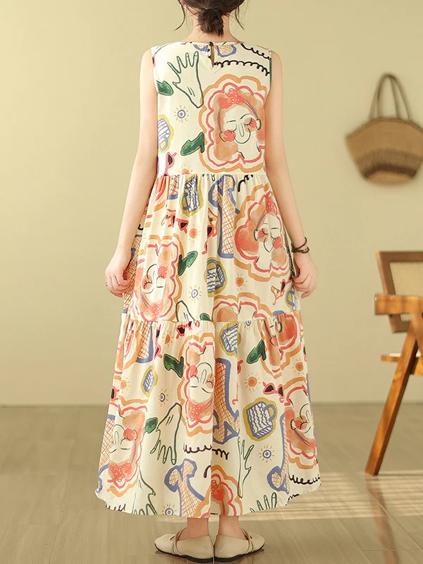 Gilet lungo con stampa Dr Svel da donna taglie forti estive Sle Dr Gonna a trapezio a vita alta con motivo floreale rotondo Ne Dr