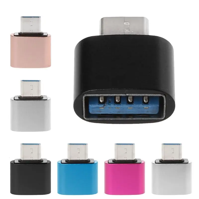 1PC Mini USB 3.1 C Macho para Adaptador USB Macho Tipo C para USB 2.0 Conversor Fêmea