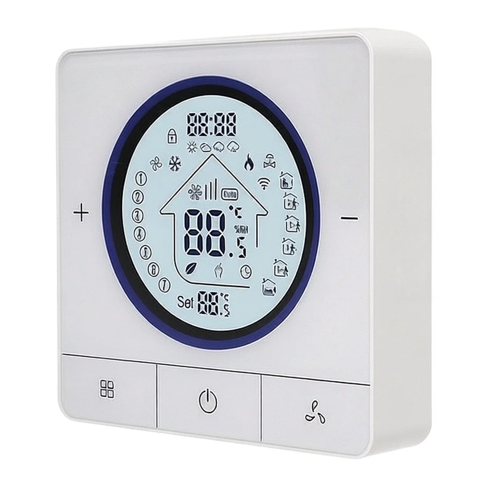 Ultra-Thin for Smart Programmable Thermostat 13mm Thickness for Flush Wall Mounting LED Screen and Weekly Scheduling